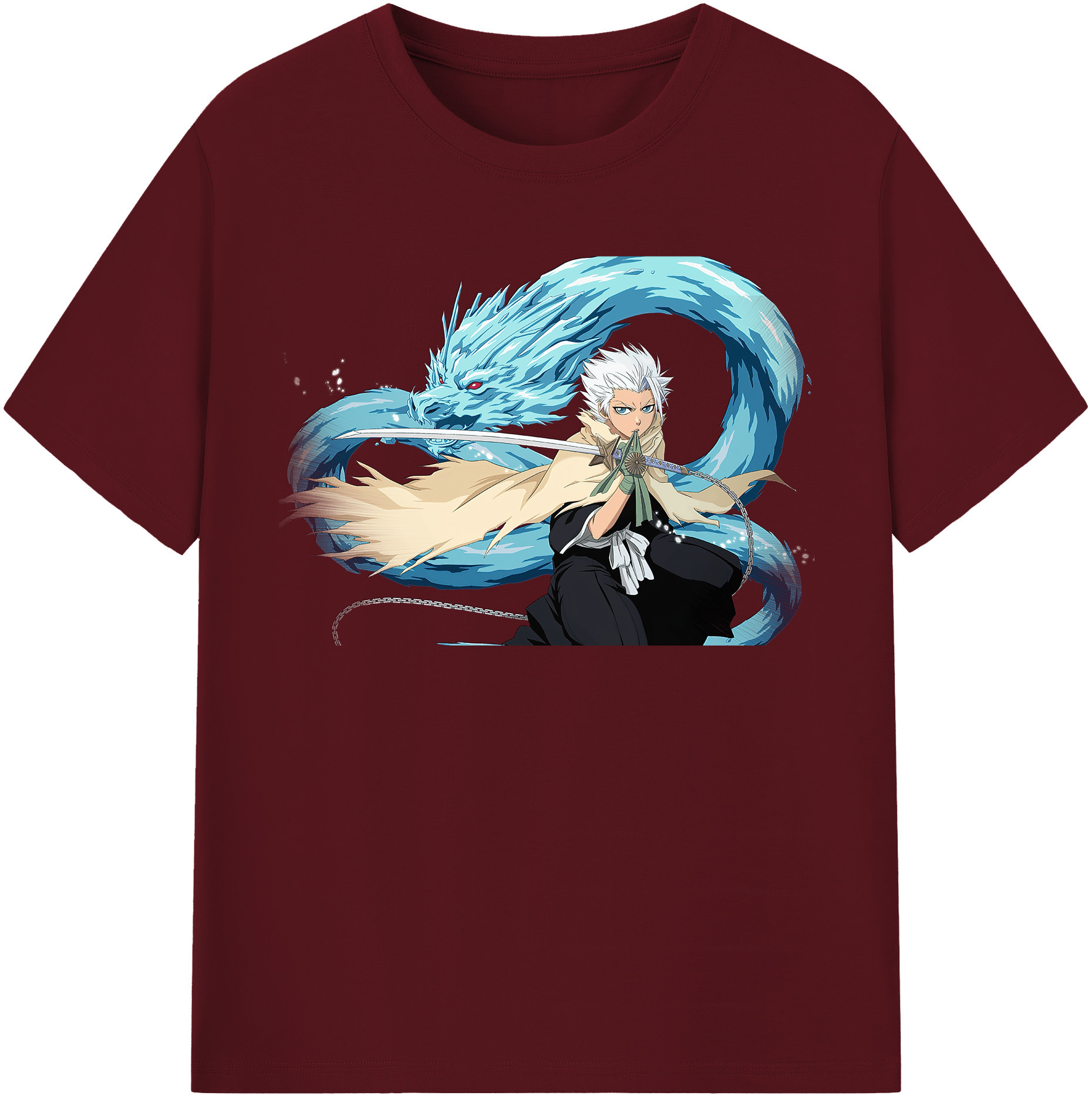 （画像用） ブリーチ 日番谷冬獅郎（ひつがや とうしろう） BLEACH Hitsugaya Toushirou 綿100％半袖Tシャツ（フロントプリント）